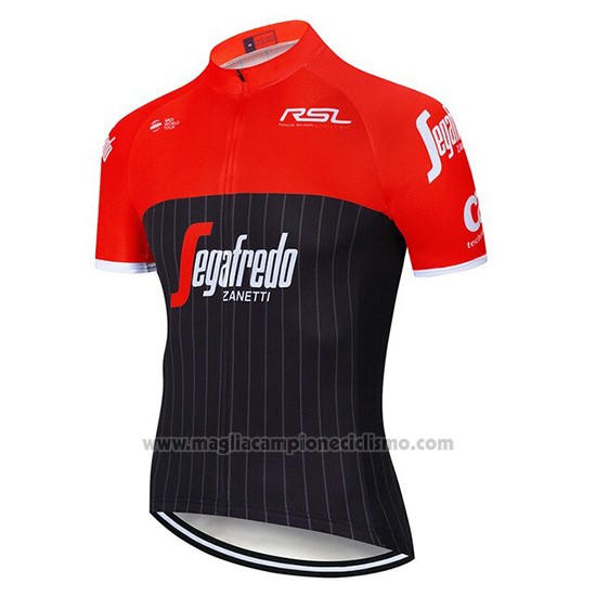 2020 Abbigliamento Ciclismo Segafredo Zanetti Rosso Nero Manica Corta e Salopette